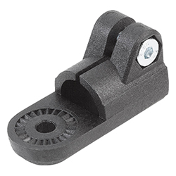 Tube clamp joint block with internal toothing for round tubes, thermoplastic (29024)