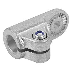 Tube clamp joint block with internal toothing for round tubes, alumnium (29024)