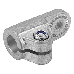 Tube clamp joint block with external toothing for round tubes, alumnium (29026)