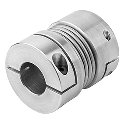 Metal bellows coupling with radial clamping hub, aluminium (23001)