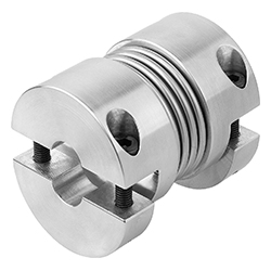 Metal bellows coupling with detachable clamp hubs, aluminium (23001-05)