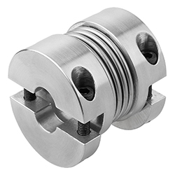 Metal bellows coupling with detachable clamp hubs, aluminium (23001-08)