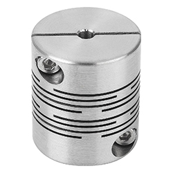 Beam coupling with radial clamping hub, stainless steel (23010)