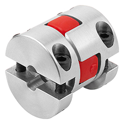 Elastomer dog coupling with removable clamping hub, aluminium (23022-20)