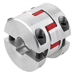 Elastomer dog coupling with removable clamping hub, aluminium (23022-25)