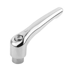 Clamping levers internal thread, steel parts stainless steel, high-gloss chromed (06451)