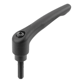 Clamping levers, steel with external thread, satin finish (06443)