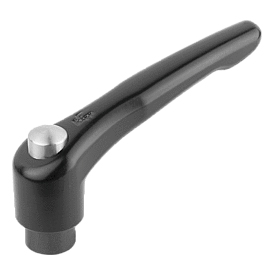 Clamping levers with protective cap and internal thread, satin finish (06450)