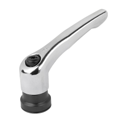 Clamping levers, zinc with internal thread and clamping force intensifier, high-gloss chromed (06450-10)