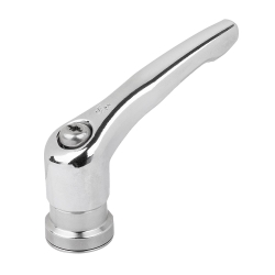 Clamping levers, zinc with internal thread and clamping force intensifier, high-gloss chromed (06451-10)