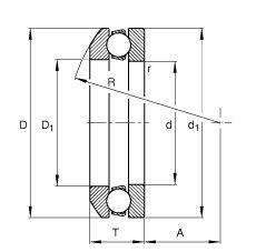 Axial deep groove ball bearings / spherical / single direction / FAG