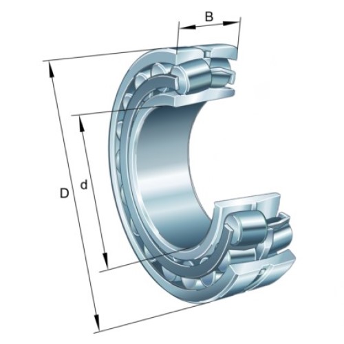 Spherical Roller Bearing 222..-BE-K, Main Dimensions to DIN 635-2, Tapered Bore