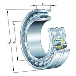 Cylindrical Roller Bearing NN..-AS-M-SP, with Cage, Two-Row, Non-Locating Bearing, Type NN