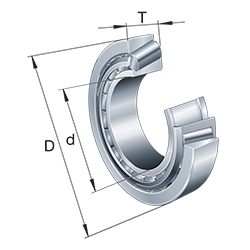 Tapered Roller Bearings T Series, Main Dimensions to DIN ISO 355