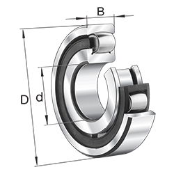 Barrel Roller Bearing 203..-MB, Main Dimensions to DIN 635-1