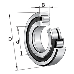 Cylindrical Roller Bearing NUP Series, Caged, Single Row, X-Life