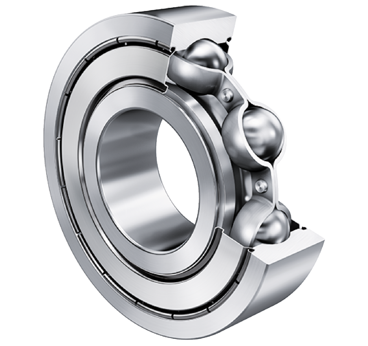 Deep Groove Ball Bearing F60..-2Z, Single Row, Flanged, Double Shielded, Steel Sheet Metal Cage