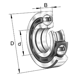 Four Point Contact Bearings QJ3, Main Dimensions to DIN 628-4, Separable, with Split Inner Ring