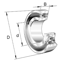 Self-Aligning Ball Bearing 22..-2RS-TVH, Cylindrical Bore, Double Sealed, Plastic Cage