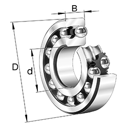 Self-Aligning Ball Bearing 22..-K-M, Tapered Bore, Solid Brass Cage