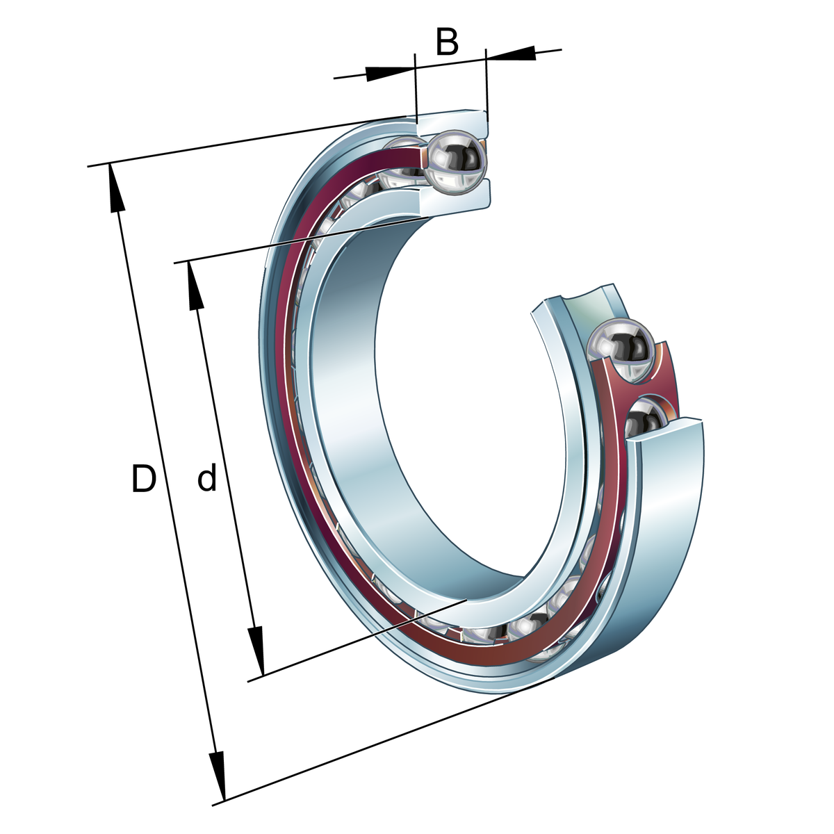 Spindle Bearing B719..-E, Adjusted, in Pairs or Sets, Contact Angle 25°, Restricted Tolerances