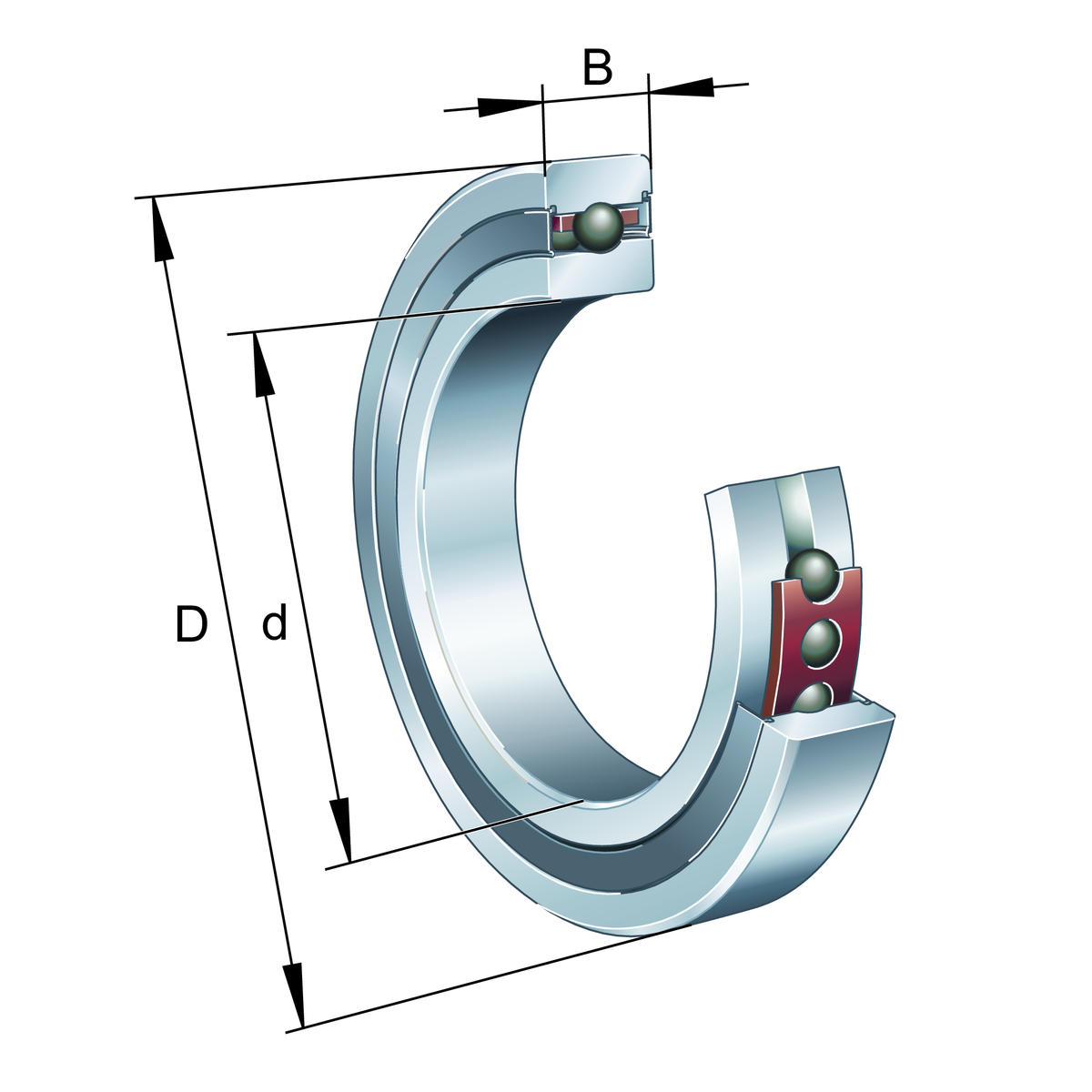 Spindle Bearings XCS70..-C, with Ceramic Balls, Non-Contact, Restricted Tolerances, with Cronidur Rings