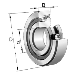 Axial Angular Contact Ball Bearing 7603..-2RS, Single Direction, Contact Angle 60°, Restricted Tolerances, Lip Seals on Both Sides