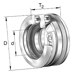 Axial Deep Groove Ball Bearing 542..-MP, Double Direction, with Spherical Housing Washer, Solid Brass Cage