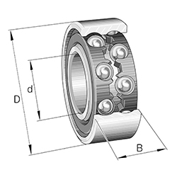 Deep Groove Ball Bearing 42..-BB-TVH, Double Row, Plastic Cage