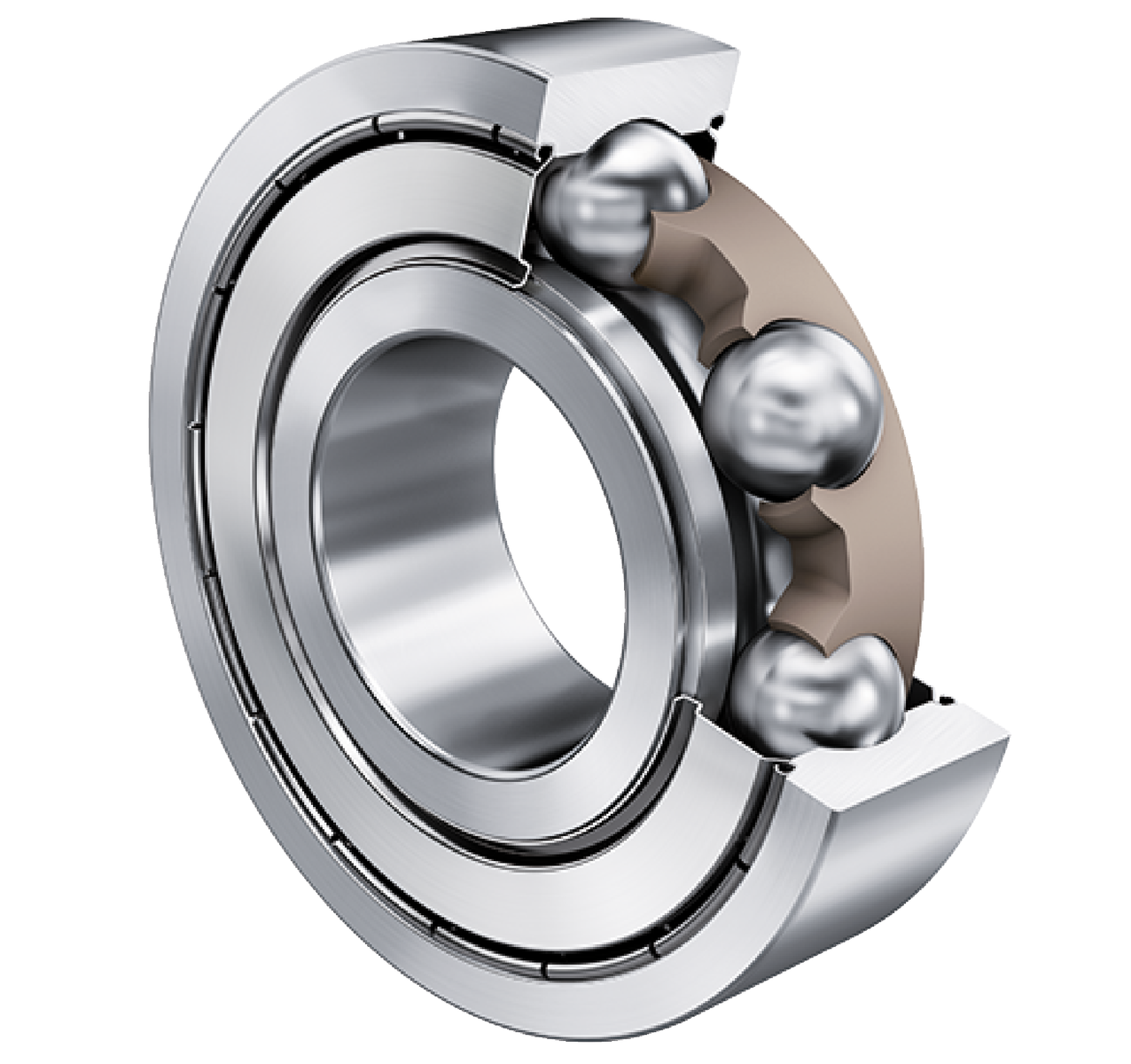 Deep Groove Ball Bearing 62..-C-Z-TVH, Single Row, Generation C, Single Shielded, Plastic Cage