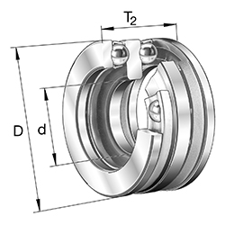 Axial Deep Groove Ball Bearing 522..-MP, Double Direction, Solid Brass Cage