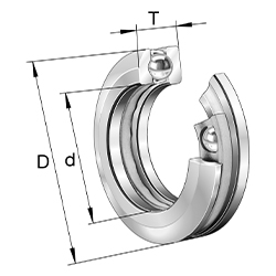 Axial Deep Groove Ball Bearing 532..-MP, Single Direction, with Spherical Housing Washer, Solid Brass Cage