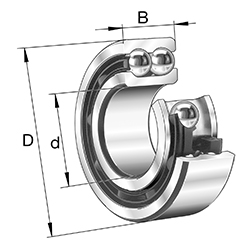 Angular Contact Ball Bearing 32..-M, Double Row, Solid Brass Cage