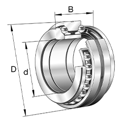 Axial Angular Contact Ball Bearing 2344, Double Direction, Separable, Restricted Tolerances