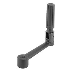 Crank handles aluminium with safety grip and square socket (K0997)