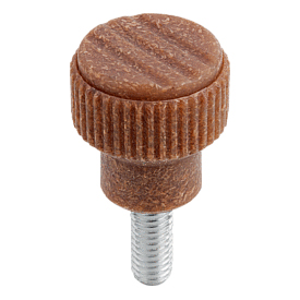 Knurled knobs biopolymer with external thread (K0247)