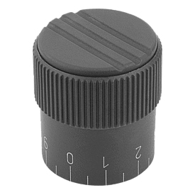 Knurled knobs, Form C, with standard scale (K0248)