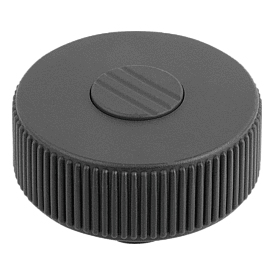 Knurled knobs, Form K, with tapped bush, with cap (K0260)