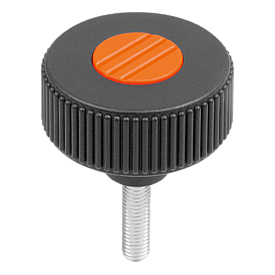 Knurled knobs, Form L, with external thread (K0260)