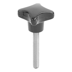 Palm grips metal parts stainless-steel Form L with external thread (K1017)