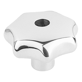 Star grips similar to DIN 6336, stainless steel, Form B, drilled through (K0150)
