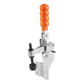 Toggle clamps vertical with angled foot and fixed clamping spindle (K0063)