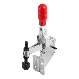 Toggle clamps vertical with angled foot and fixed clamping spindle (K1436)