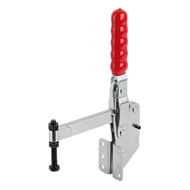 Toggle clamps vertical with angled foot and full holding arm (K1437)