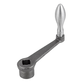 Crank handles straight similar to DIN 469, Form D, with revolving grip (K0685)