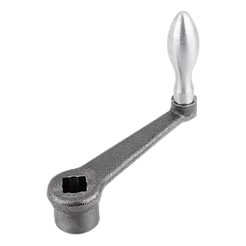 Crank handles straight similar to DIN 469, Form F, with fixed grip (K0685)