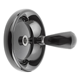 Disc handwheels with revolving grip, Form E, with reamed hole (K0164)