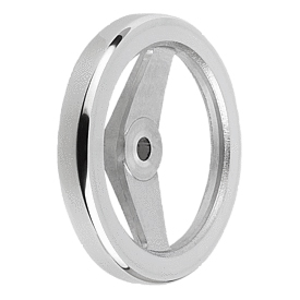 Handwheels 2-spoke aluminium, flat rim without grip, polished (K0162)