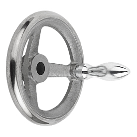 Handwheels DIN 950 grey cast iron, with revolving grip (K0671)
