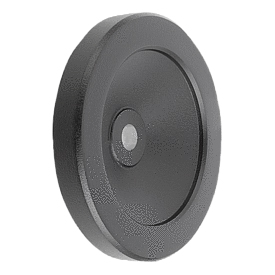Handwheels disc, aluminium, without cylinder grip, black, powder-coated (K0161) K0161.01250X22